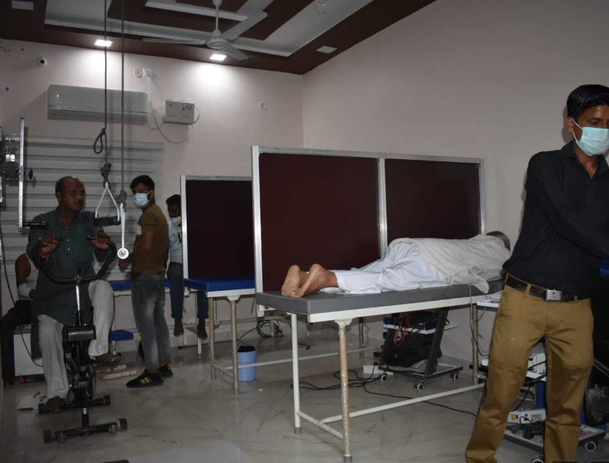 Modern physiotherapy rehabilitation room