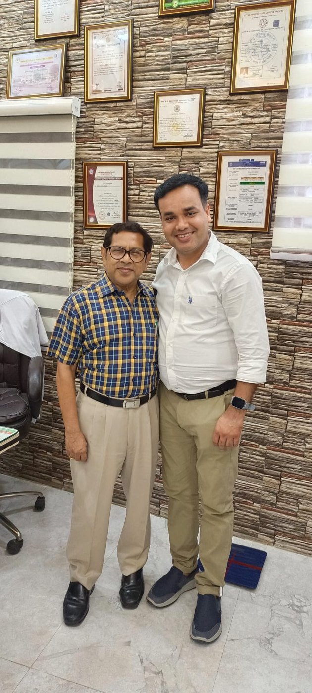 Dr. D K Dubey with a senior consultant at the clinic
